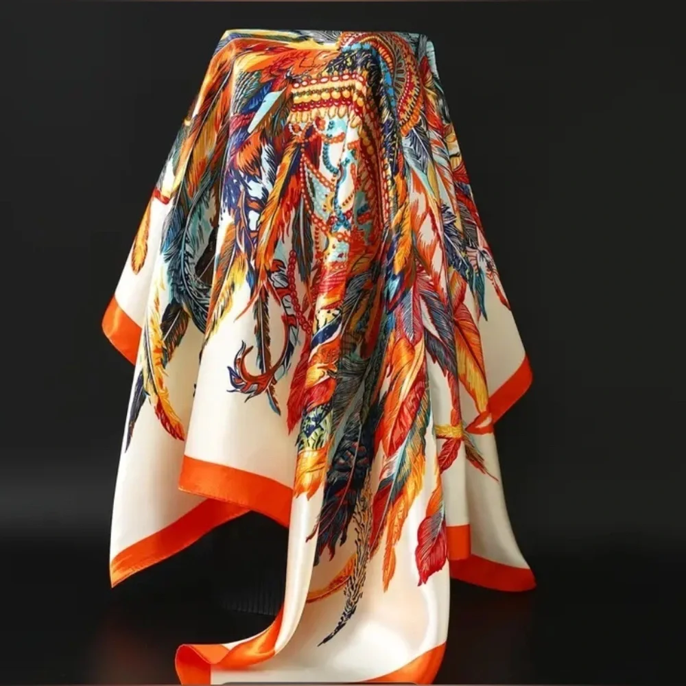 ✨NEW Colorful Feather 🪶 Print Scarf